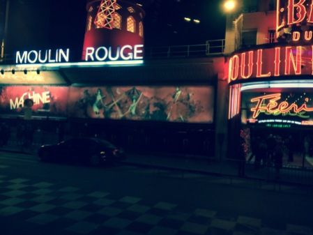 Moulin Rouge at night, Paris