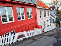 Colourfully painted houses, Oslo