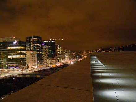 View from Oslo Opera and Ballet House at Night