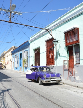 Classic car on the street of Santiago de Cuba, Cuba