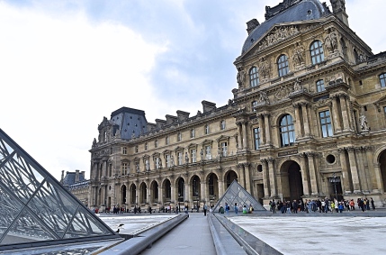 The Old Grand Palace and Louvre Museum, Paris, France